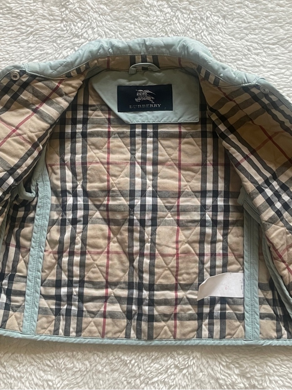 Burberry Jacket - Light Blue Trim with Vintage Check Lining